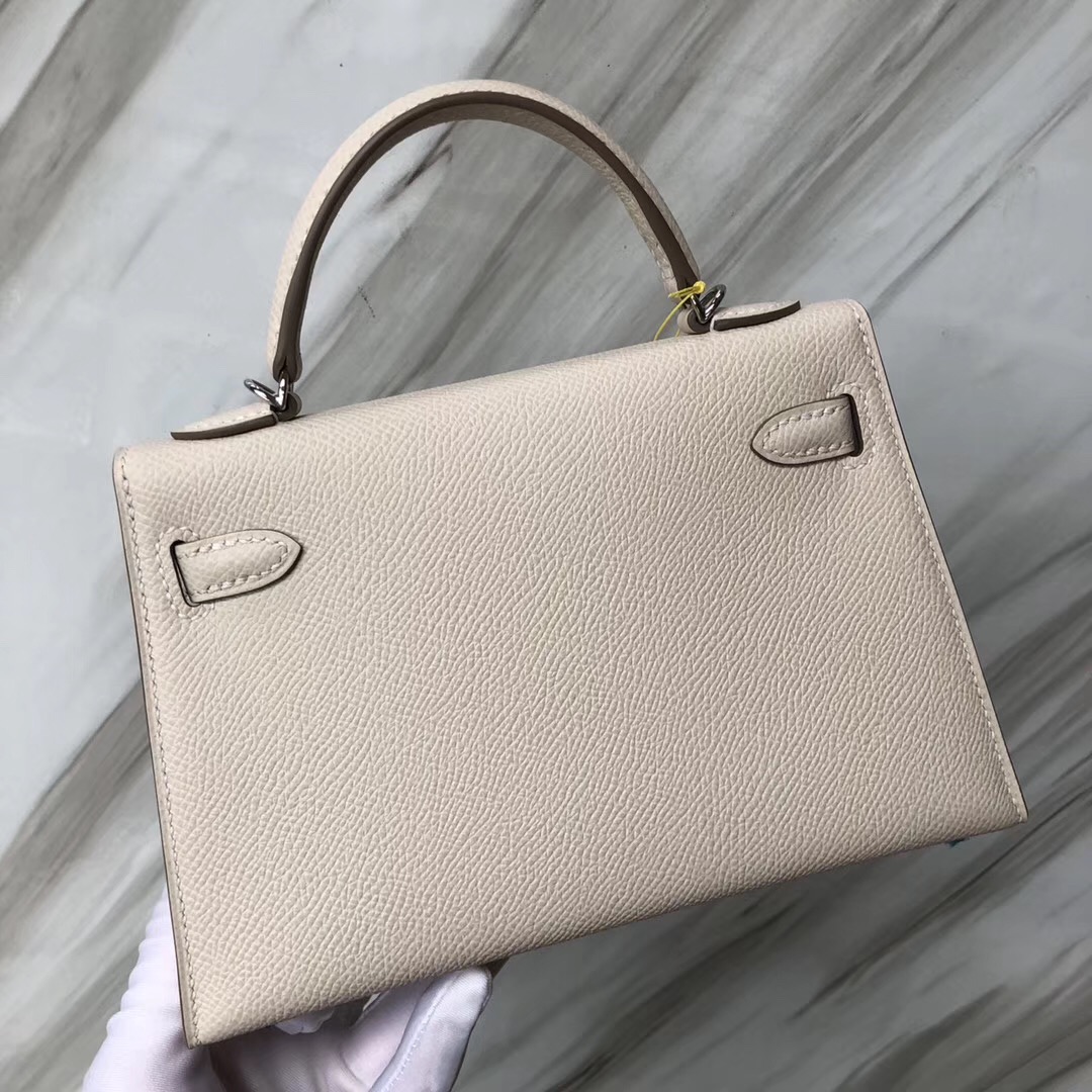 Singapore Hermes Mini Kelly 二代 Epsom CK10 Craie 奶昔白