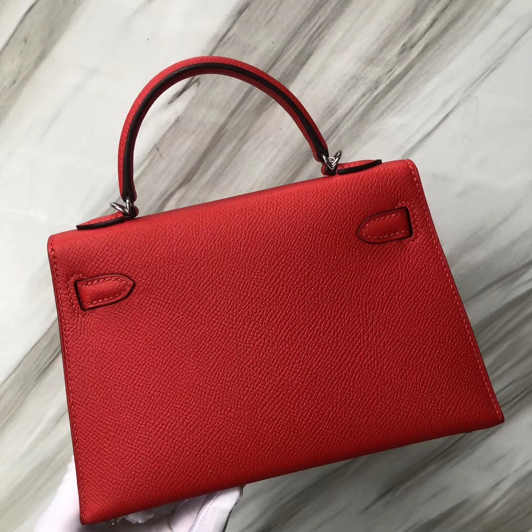 愛馬仕凱莉mini二代尺寸 Hermès MiniKelly2代 S3 Rose de coeur 心紅色