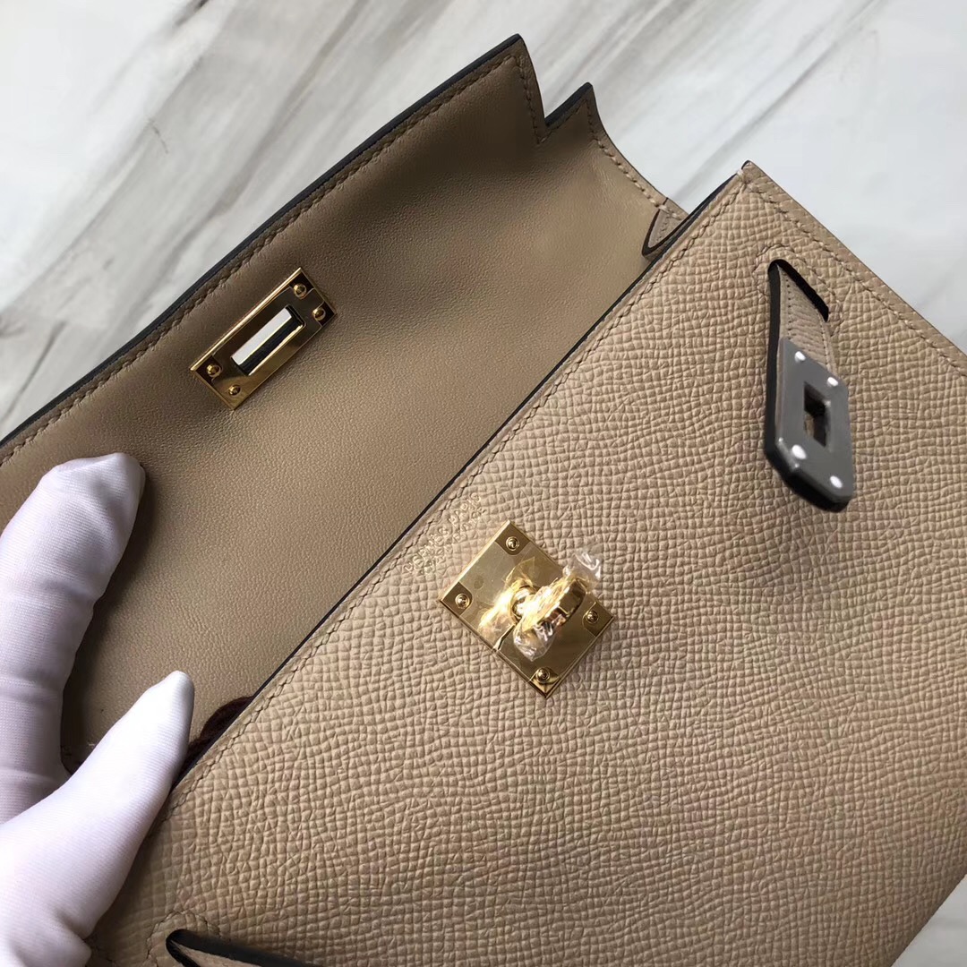 臺灣臺北愛馬仕凱莉迷妳二代尺寸 Hermès MiniKelly2代 S2風衣灰 Trench