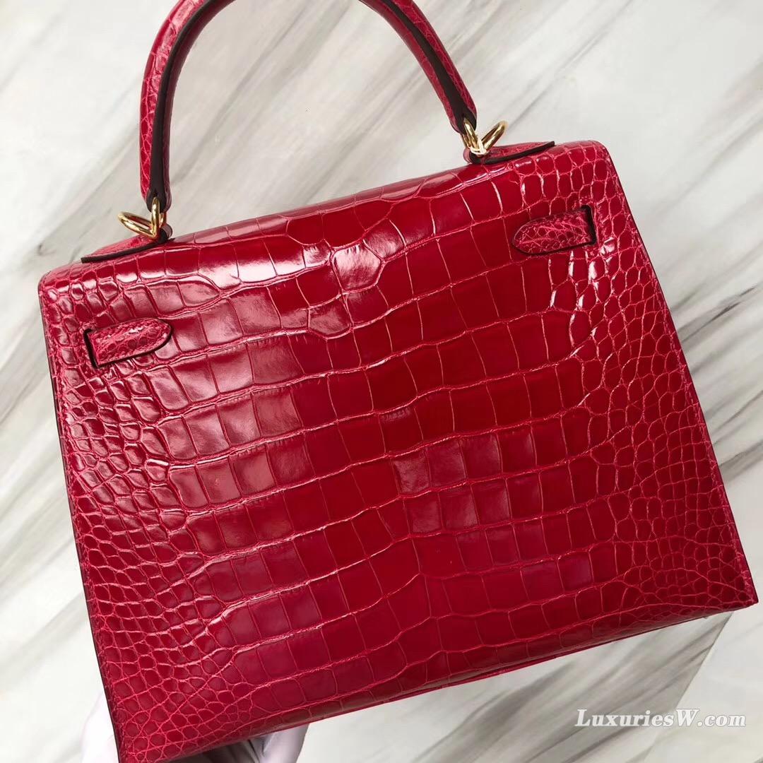 愛馬仕臺北專賣店 Taiwan Hermes Kelly 25 3M中國紅 China Red美洲鱷