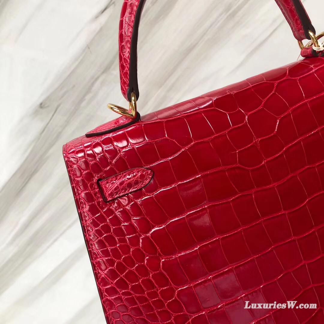 愛馬仕臺北專賣店 Taiwan Hermes Kelly 25 3M中國紅 China Red美洲鱷