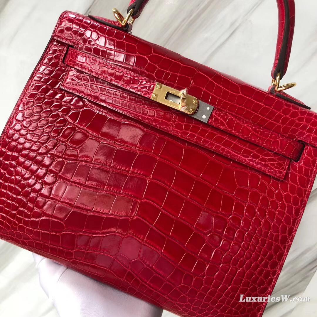 愛馬仕臺北專賣店 Taiwan Hermes Kelly 25 3M中國紅 China Red美洲鱷