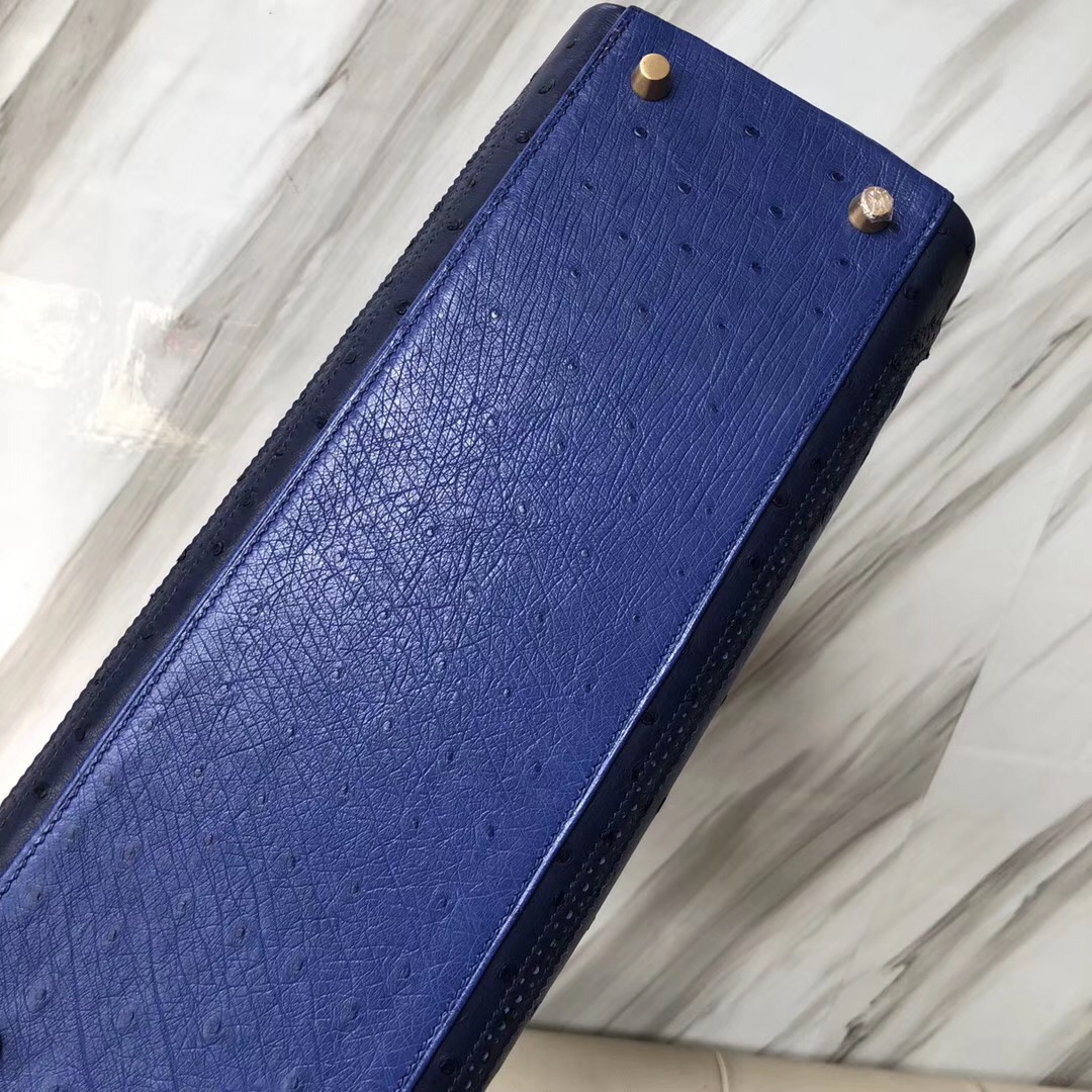 Hermès HSS Kelly 32cm 鴕鳥皮 7T電光藍/CK73寶石藍/CK2Z午夜藍