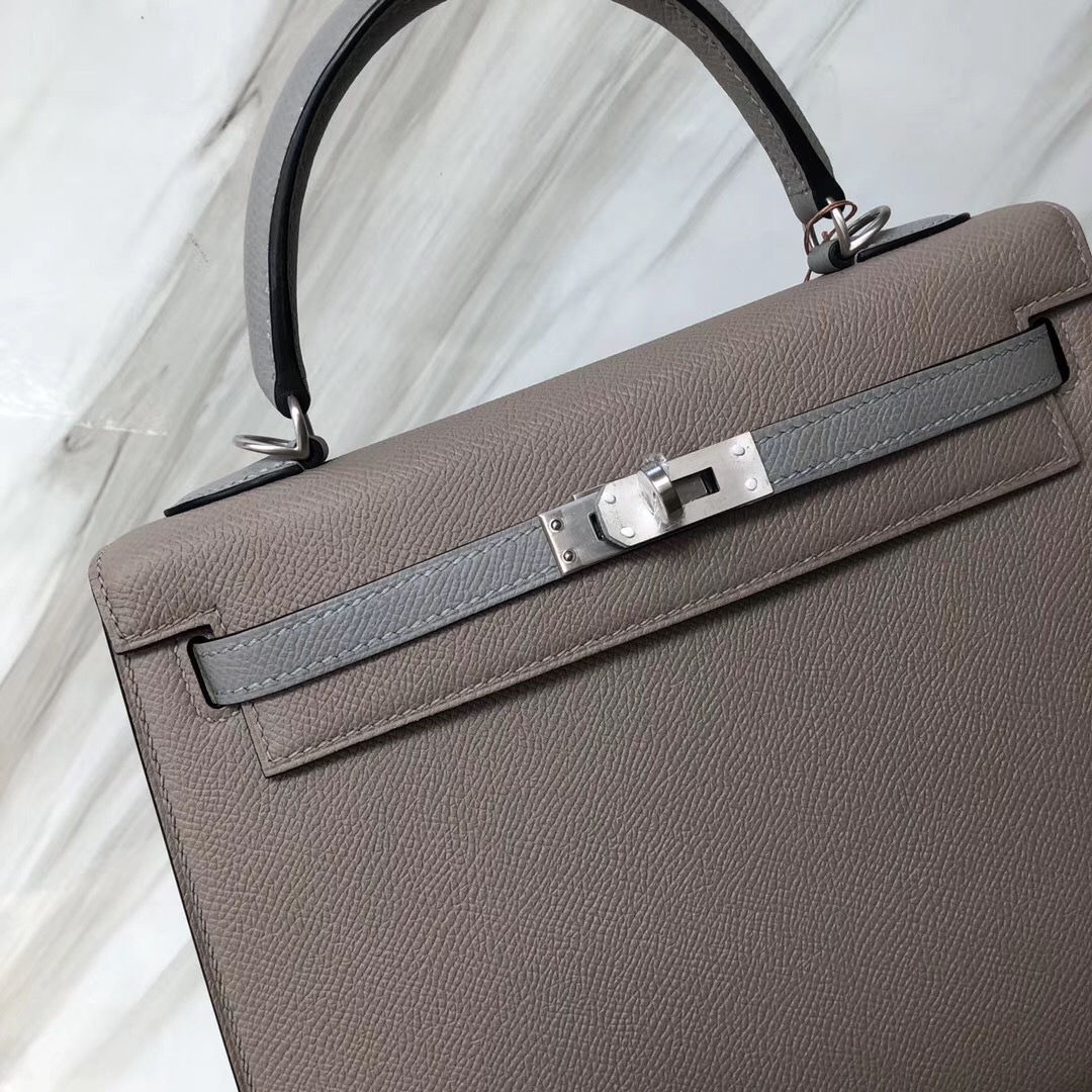 Hermès HSS Kelly 25cm Epsom M8 Griss Asphalte瀝青灰/4Z Griss Mouette海鷗灰