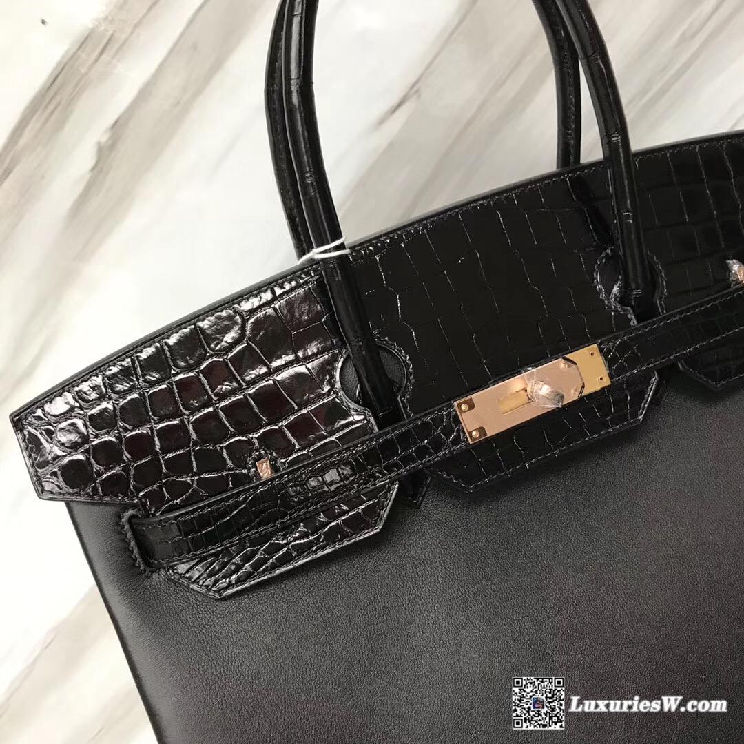 Hermes Birkin 35cm Touch Swift/亮面尼羅河鱷 nilo crocodile CK89 Black