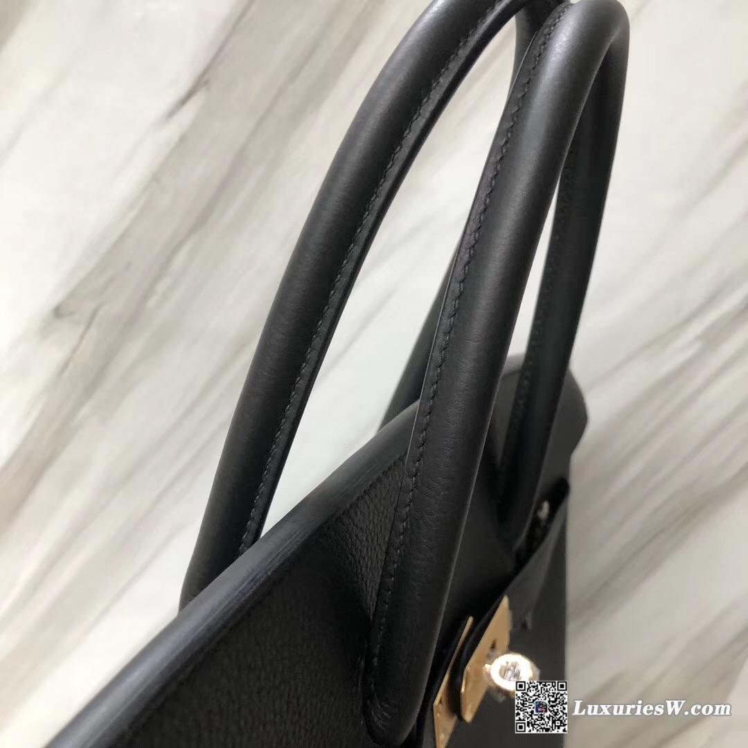 Hermès Birkin 35cm togo Ebene GHW CK89 Black 黑色 Noir 金扣