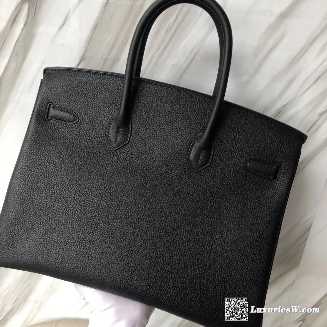 Hermès Birkin 35cm togo Ebene GHW CK89 Black 黑色 Noir 金扣