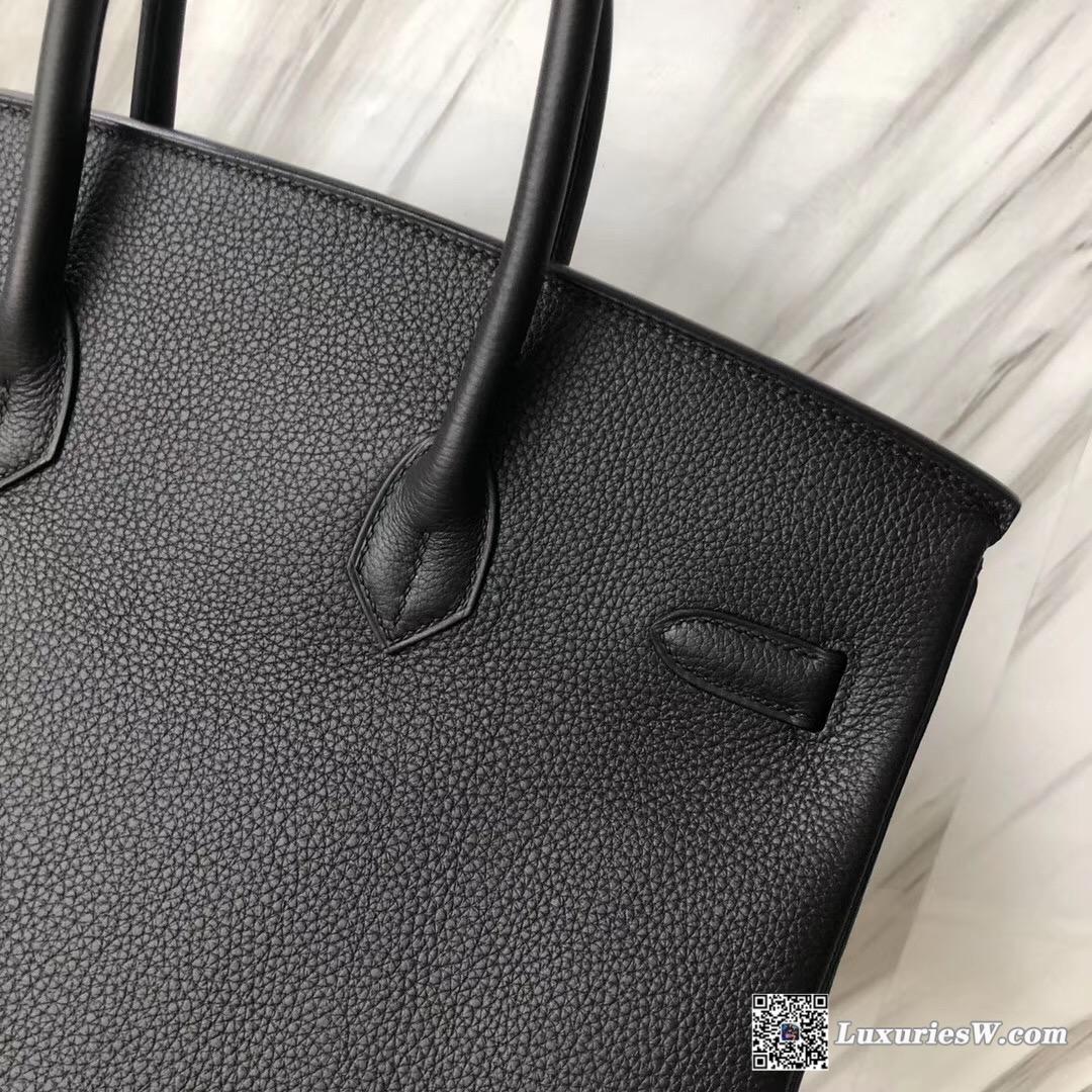 Hermès Birkin 35cm togo Ebene GHW CK89 Black 黑色 Noir 金扣