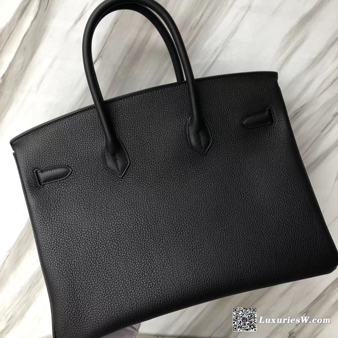 Hermès Birkin 35cm togo Ebene GHW CK89 Black 黑色 Noir 金扣