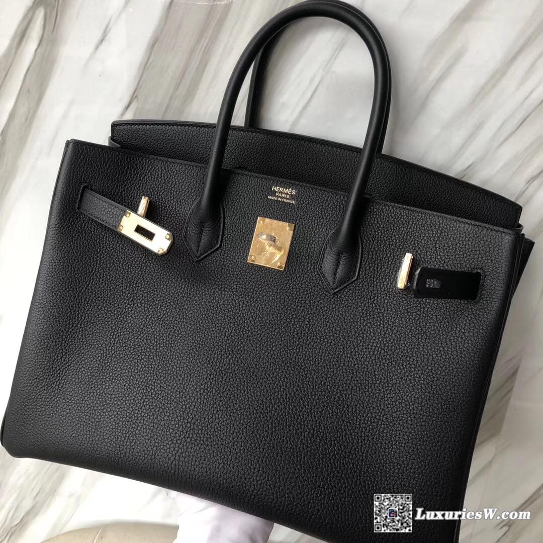 Hermès Birkin 35cm togo Ebene GHW CK89 Black 黑色 Noir 金扣