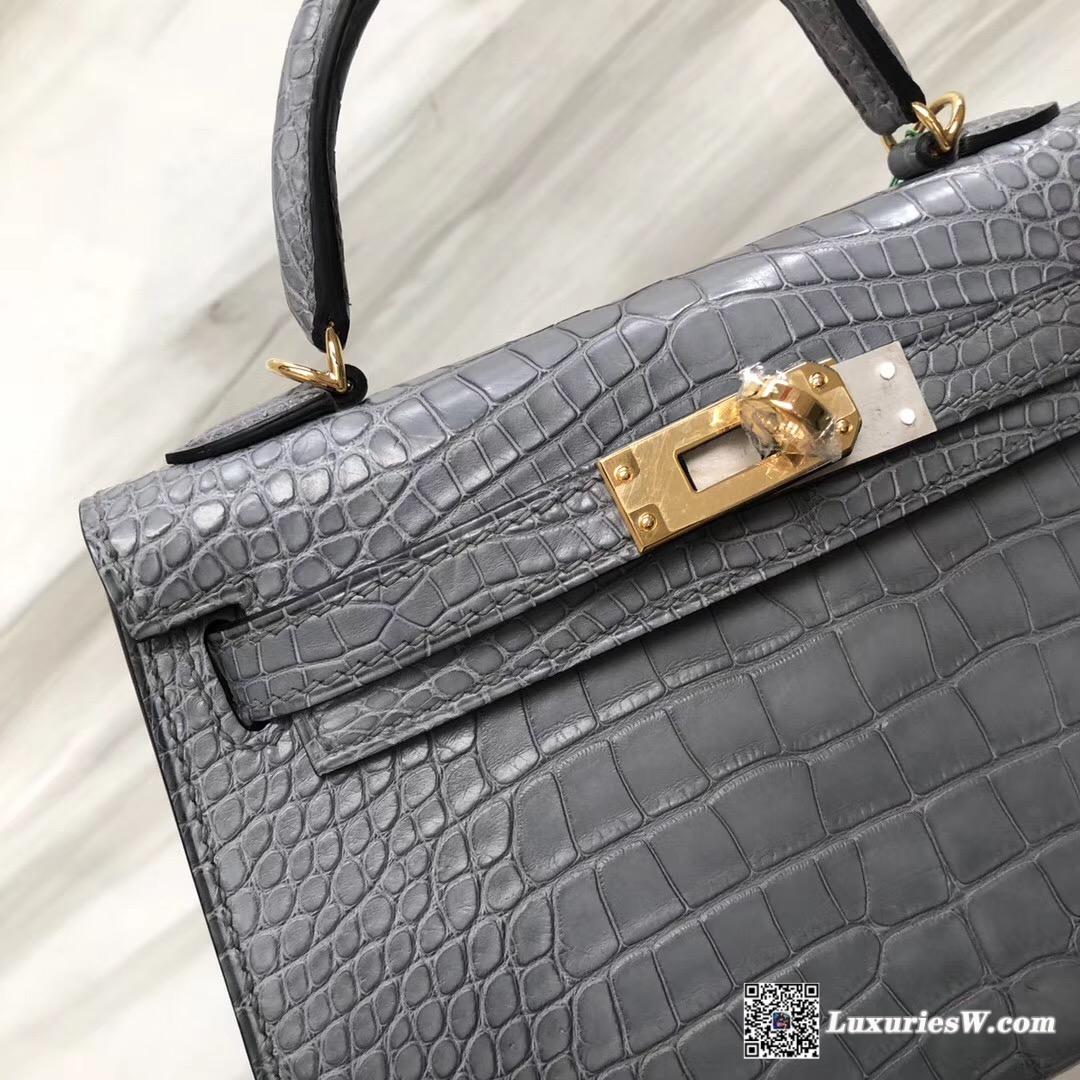 愛馬仕香港專賣店 Hermes Mini Kelly II Price M8慕斯灰 霧面方塊 美洲