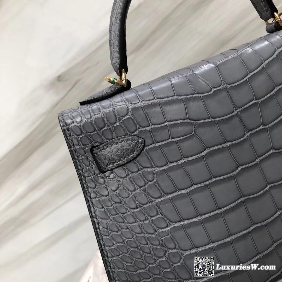 愛馬仕香港專賣店 Hermes Mini Kelly II Price M8慕斯灰 霧面方塊 美洲