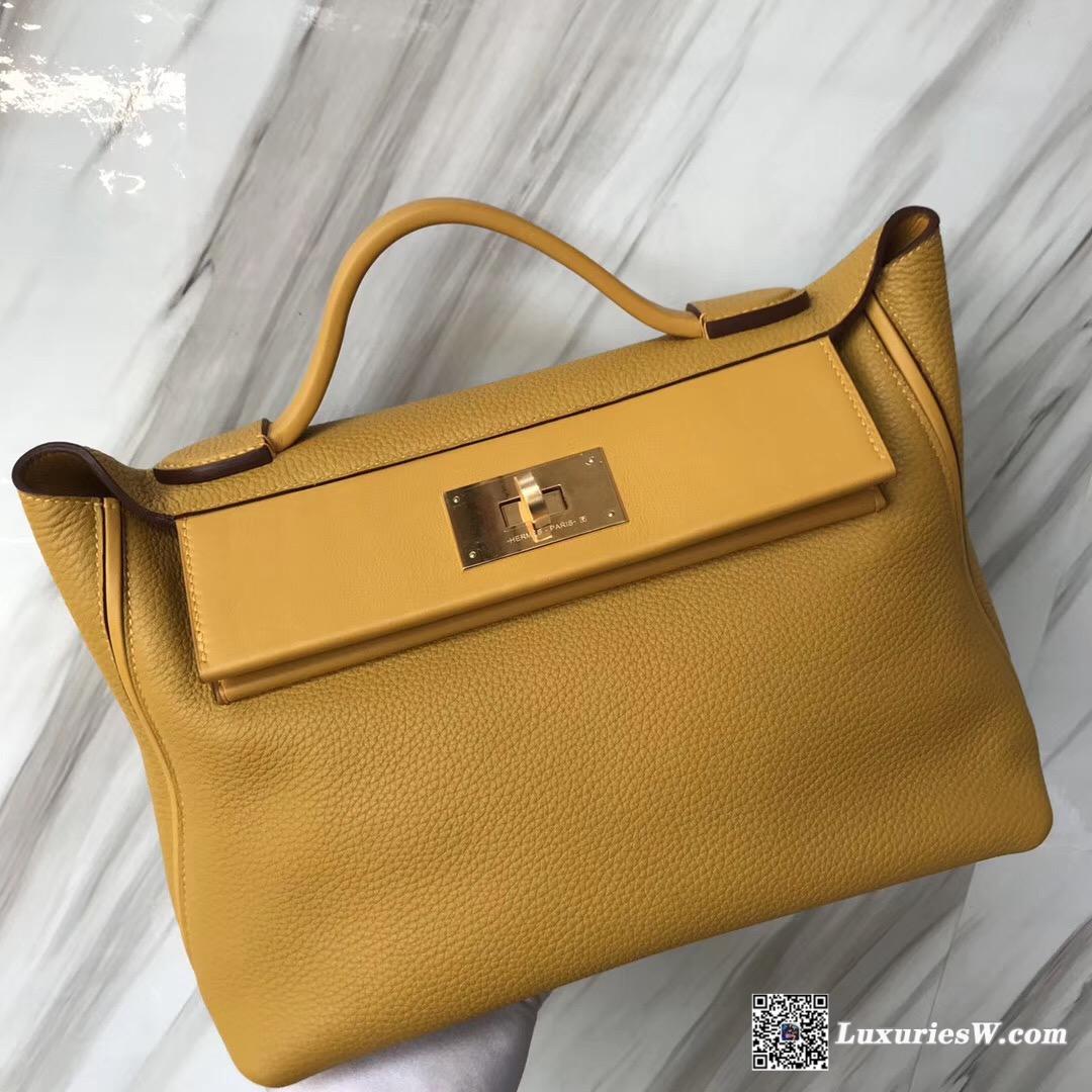 Hermes Bag Kelly 24/24 29cm Maurice/Swift/9D Jaune Amber 琥珀黃