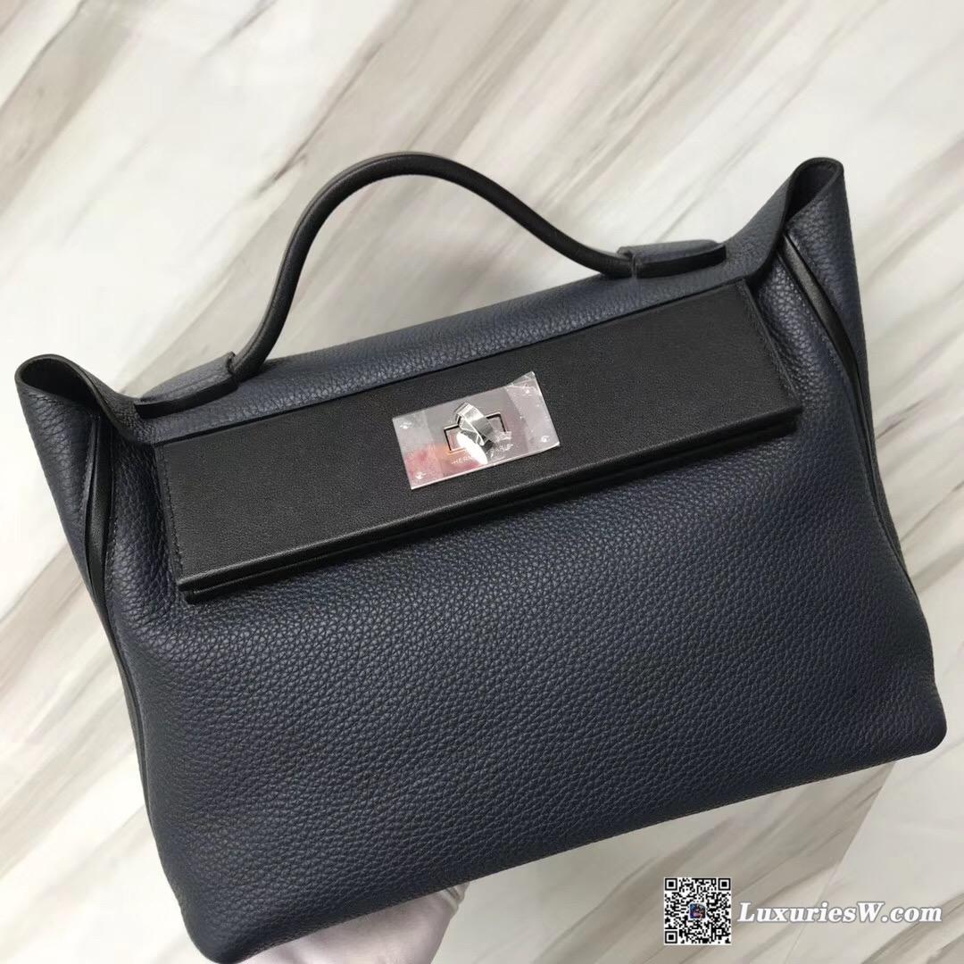 香港中環愛馬仕地址 New Hermès Bag Kelly 24/24 29cm 2Z午夜藍 Blue nuit