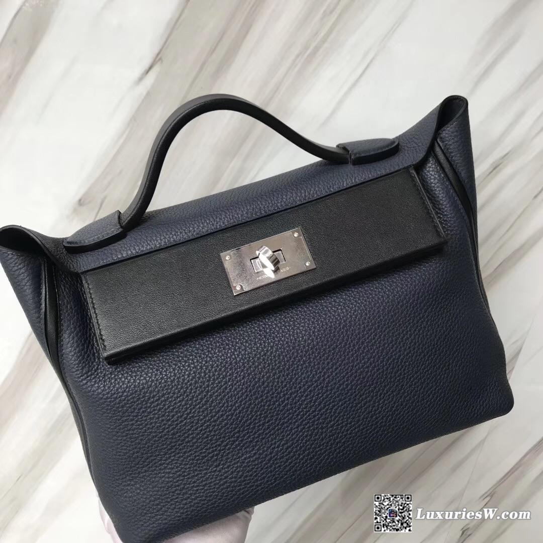 香港中環愛馬仕地址 New Hermès Bag Kelly 24/24 29cm 2Z午夜藍 Blue nuit