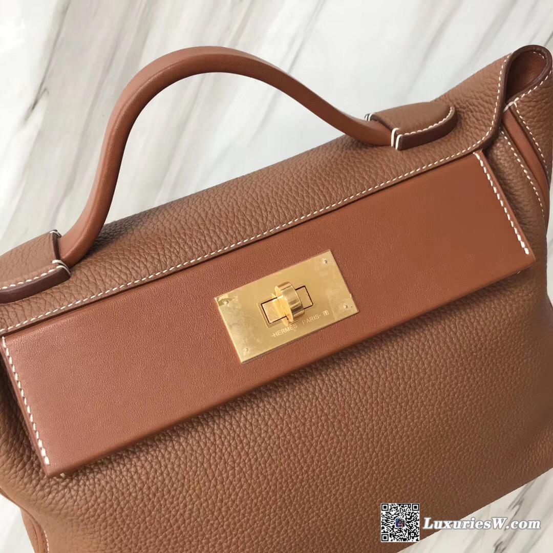 New Hermès Bag Kelly 24/24 29cm CK37 Gold 金棕色 Trench Maurice /Swift