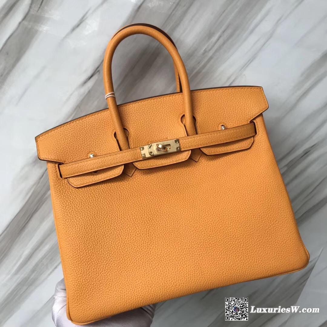 香港愛馬仕專賣店 太古廣場 Hermes Birkin 25cm i9杏黃色 Apricot Togo