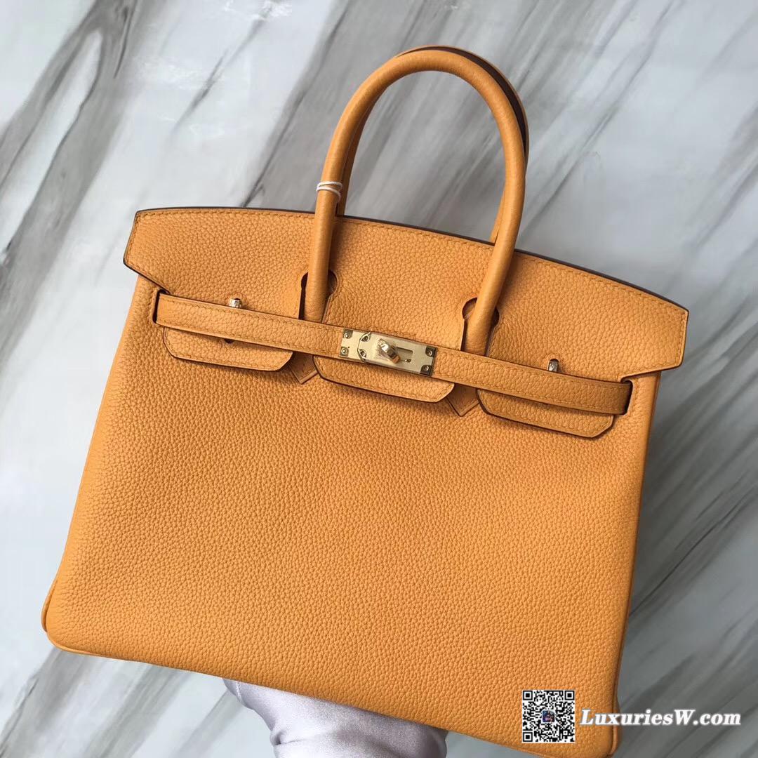 香港愛馬仕專賣店 太古廣場 Hermes Birkin 25cm i9杏黃色 Apricot Togo