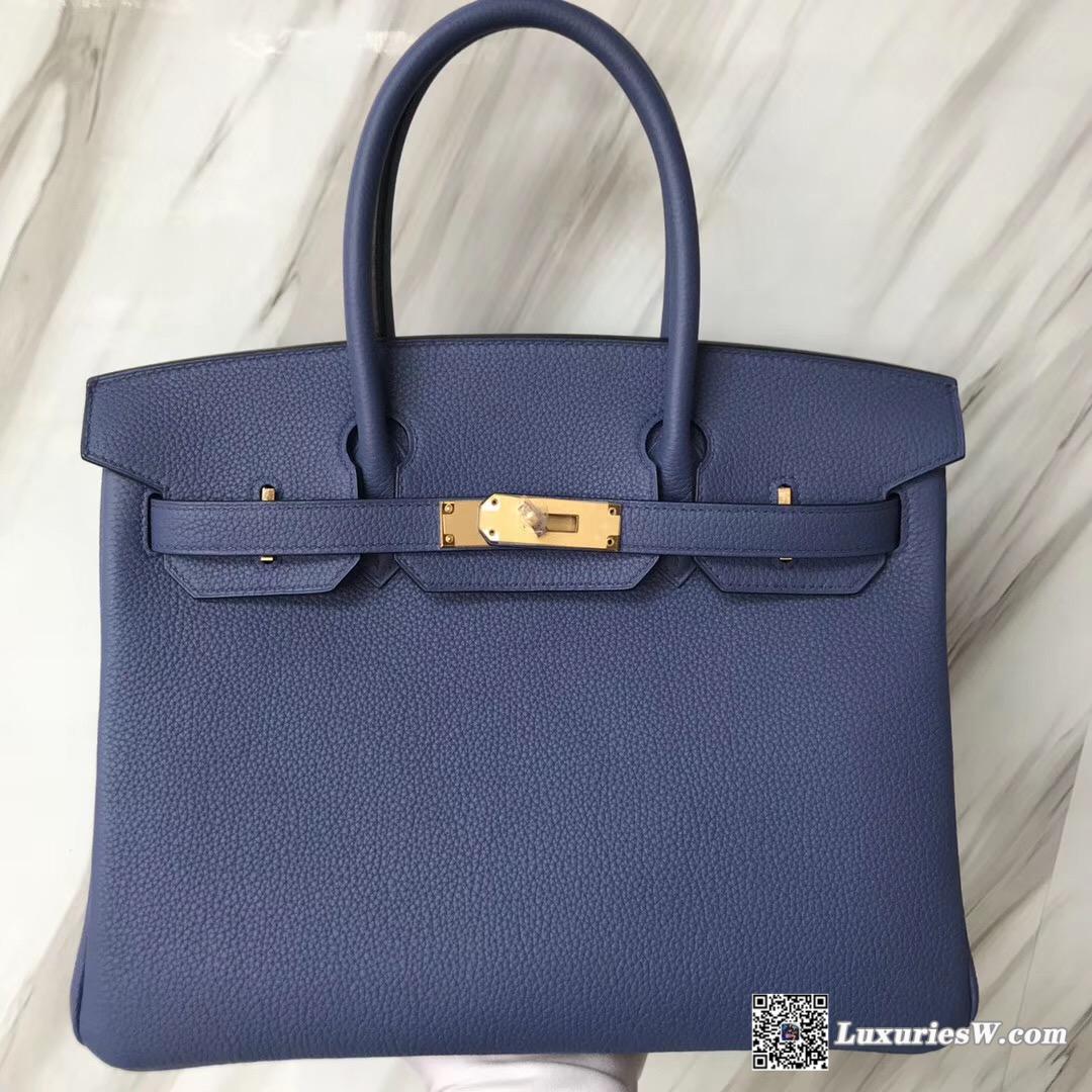 愛馬仕臺北專門店 Hermes Birkin 30cm 7E明藍色 Blue Brighton Togo皮