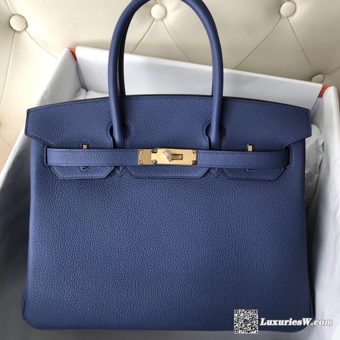 愛馬仕臺北專門店 Hermes Birkin 30cm 7E明藍色 Blue Brighton Togo皮