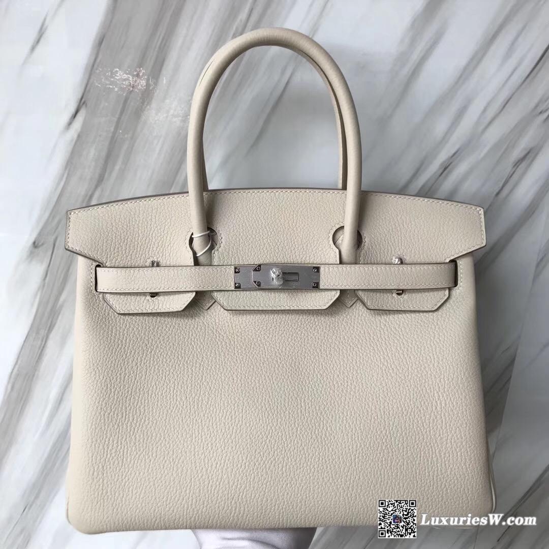 臺北愛馬仕專門店 Hermes Birkin 30cm Togo CK10 奶昔白 Craie