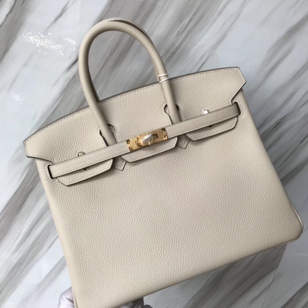 臺灣臺北愛馬仕專門店 Hermes Birkin 25cm CK10奶昔白 Craie Togo皮