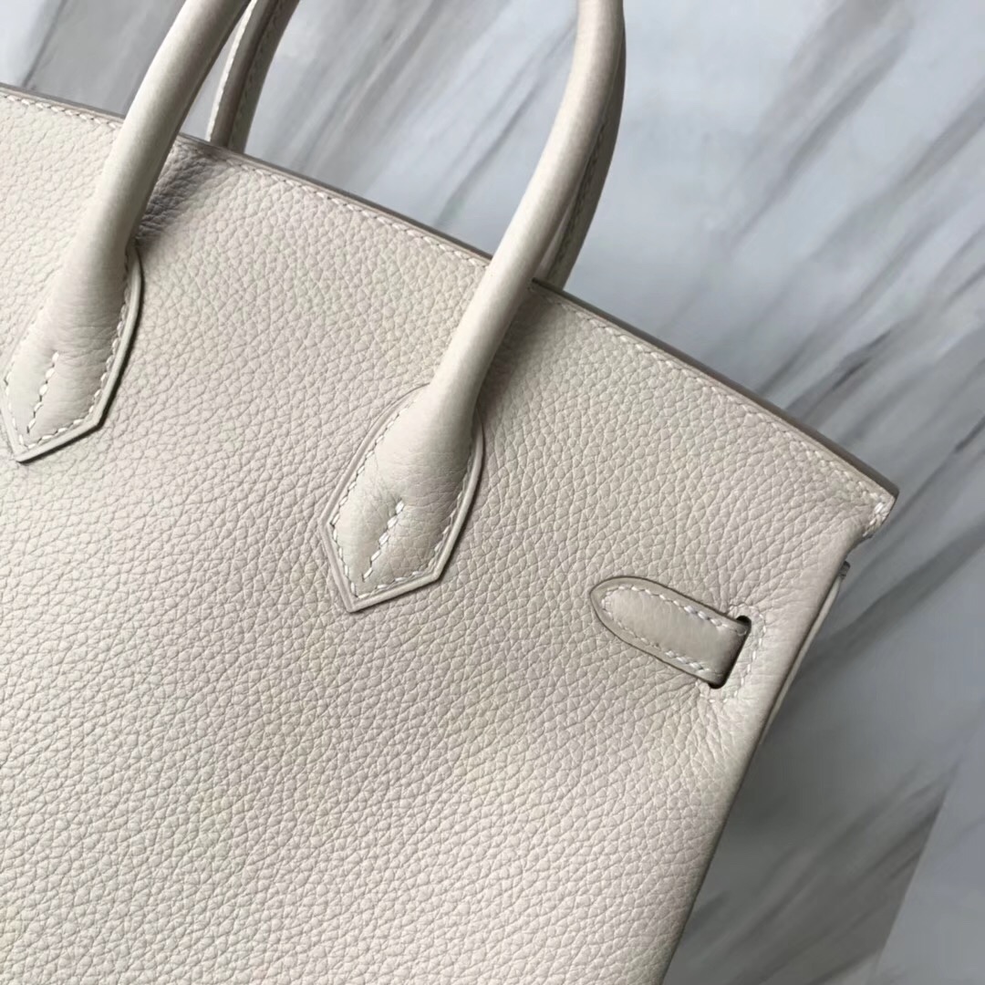 臺灣臺北愛馬仕專門店 Hermes Birkin 25cm CK10奶昔白 Craie Togo皮