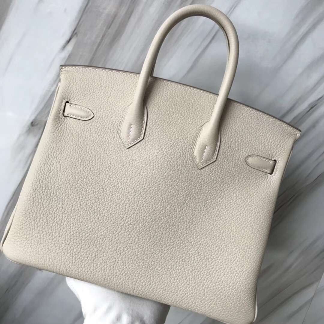 臺灣臺北愛馬仕專門店 Hermes Birkin 25cm CK10奶昔白 Craie Togo皮