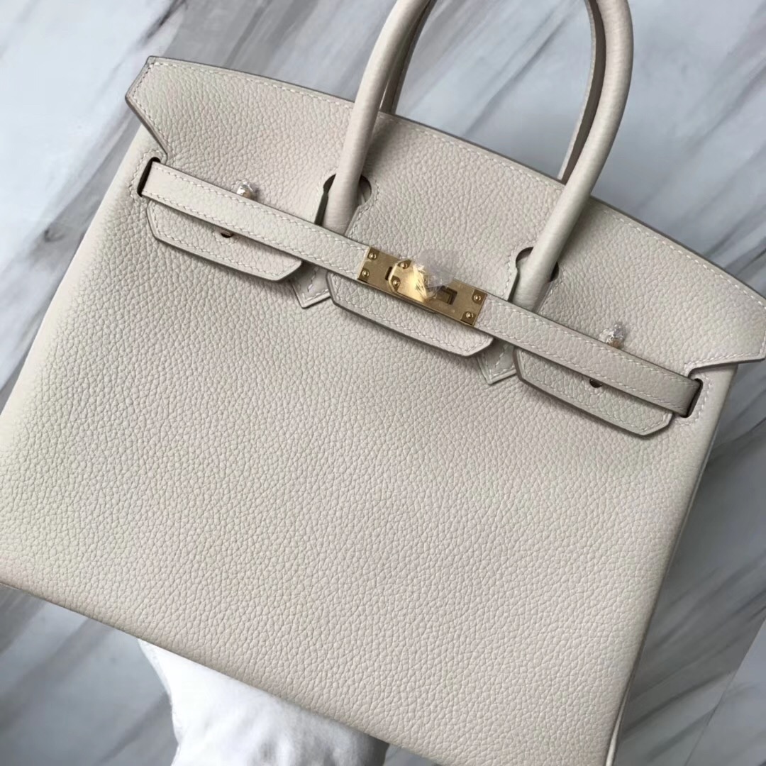 臺灣臺北愛馬仕專門店 Hermes Birkin 25cm CK10奶昔白 Craie Togo皮