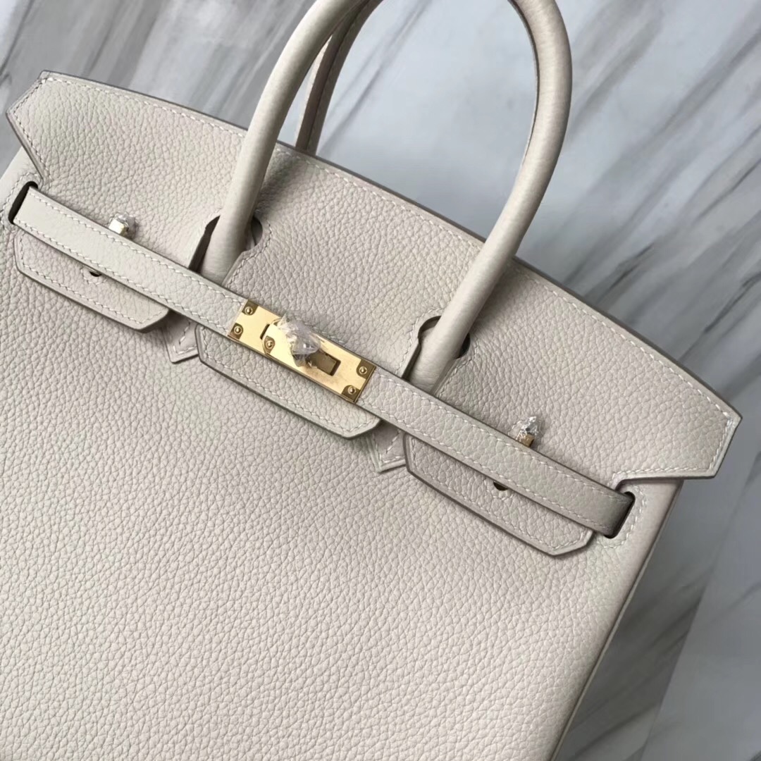 臺灣臺北愛馬仕專門店 Hermes Birkin 25cm CK10奶昔白 Craie Togo皮