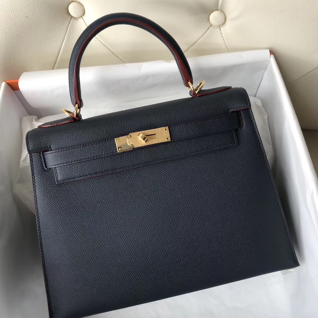 臺北愛馬仕凱莉包圖價格 Hermès Kelly Bag 28cm CK76深海藍 Blue indigo