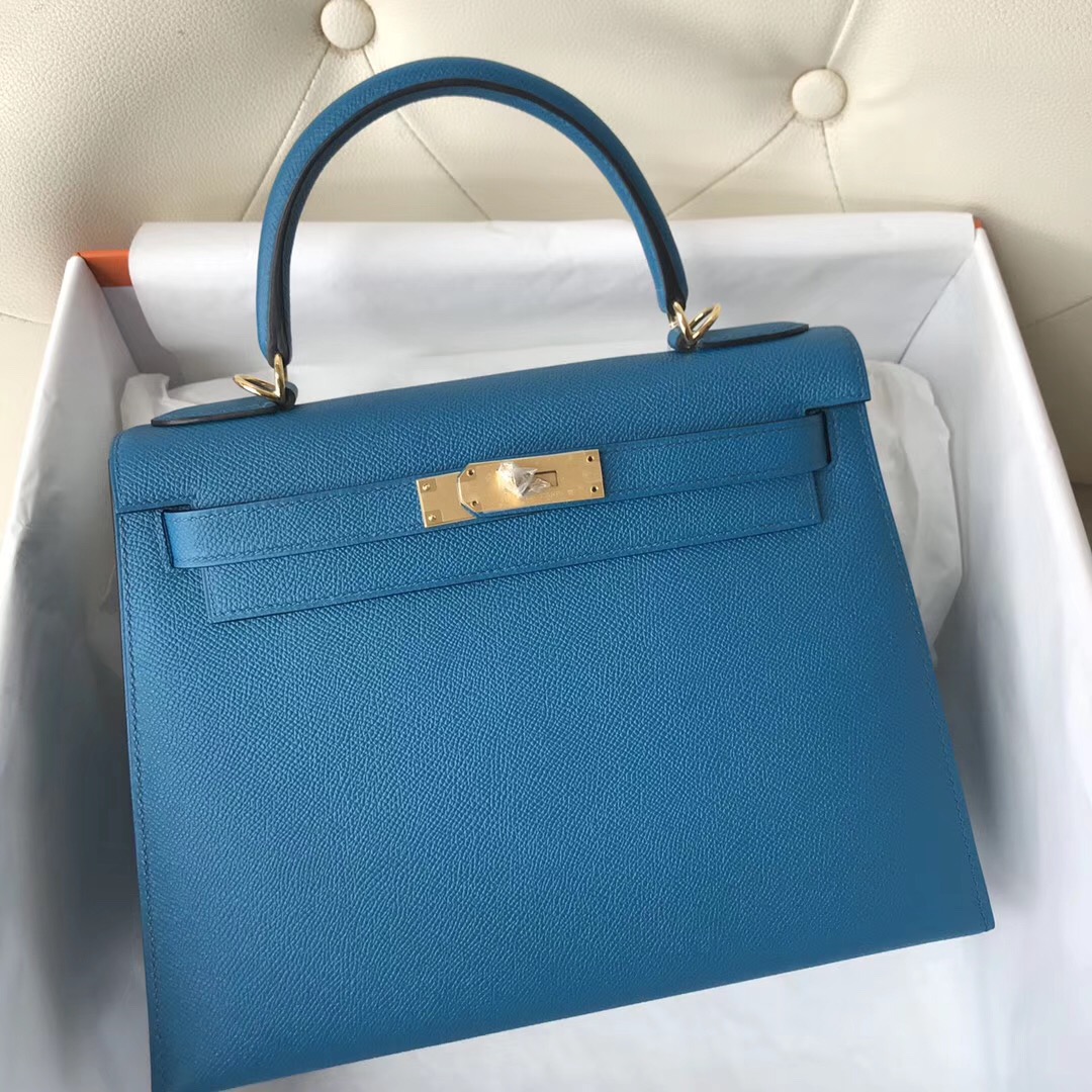 Taoyuan Hermès Kelly 28cm 7W伊茲密爾藍 Blue izmir Epsom 金扣