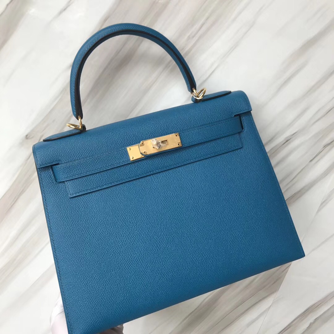 Taoyuan Hermès Kelly 28cm 7W伊茲密爾藍 Blue izmir Epsom 金扣