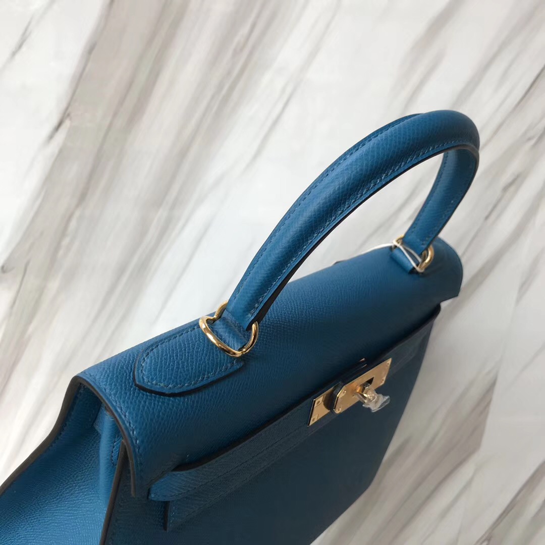 Taoyuan Hermès Kelly 28cm 7W伊茲密爾藍 Blue izmir Epsom 金扣