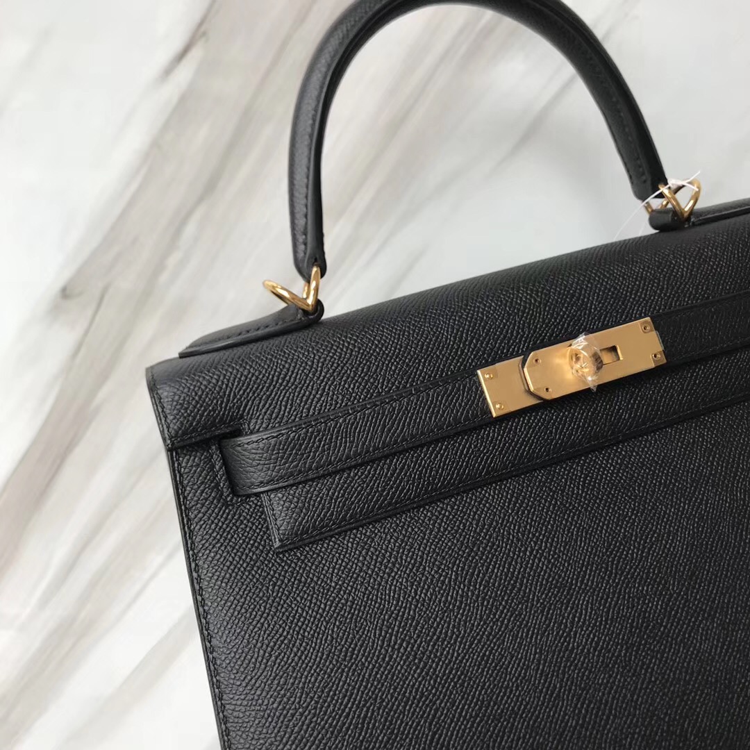 愛馬仕凱莉包臺北價格 Hermes Kelly Bags 28cm black CK89 Noir Epsom