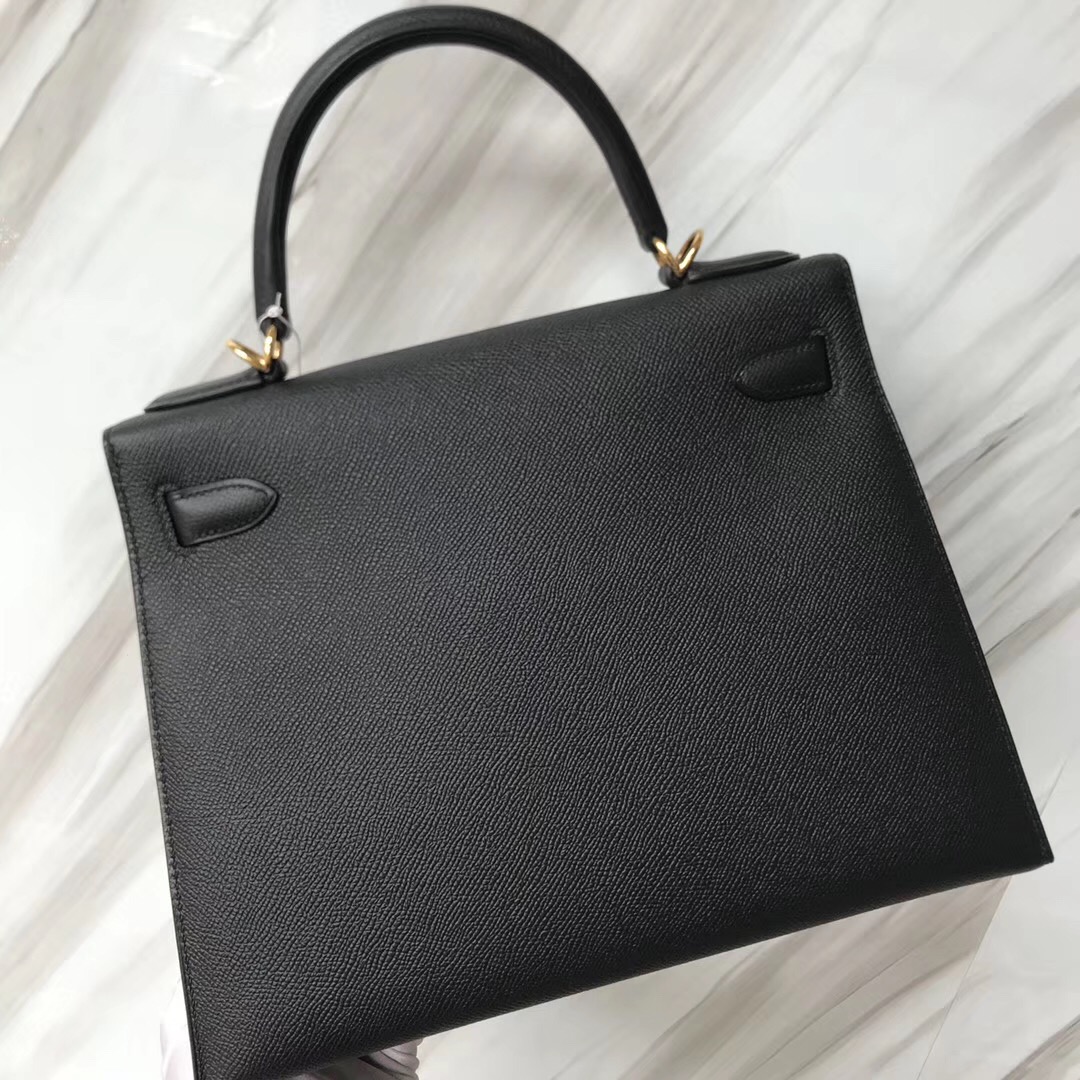 愛馬仕凱莉包臺北價格 Hermes Kelly Bags 28cm black CK89 Noir Epsom