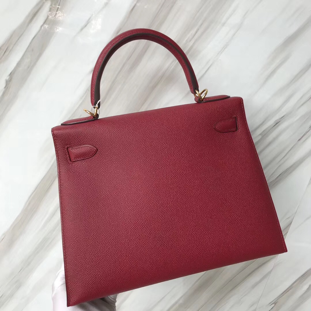 凱莉包臺北官網 Hermes Kelly28cm Epsom K1石榴紅 Rouge grenat