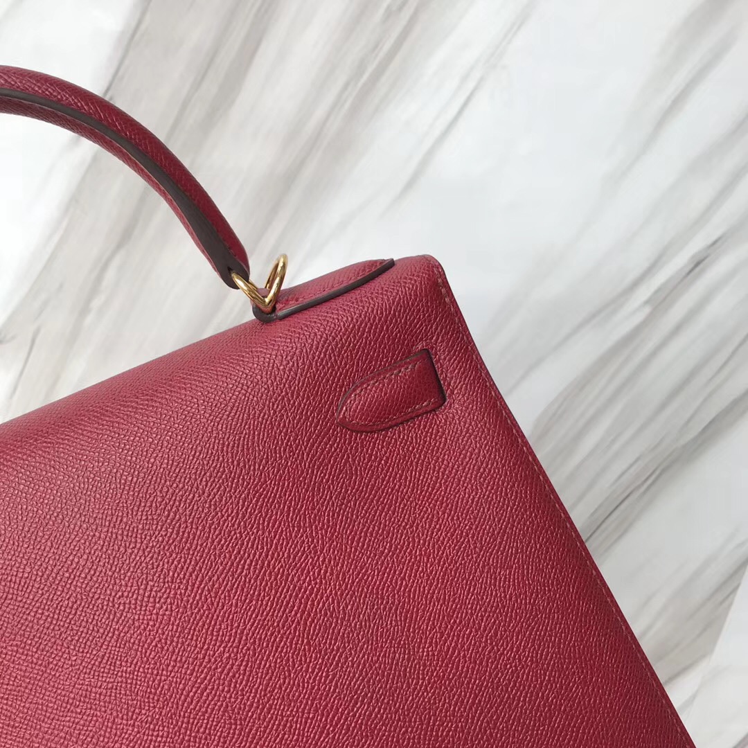 凱莉包臺北官網 Hermes Kelly28cm Epsom K1石榴紅 Rouge grenat