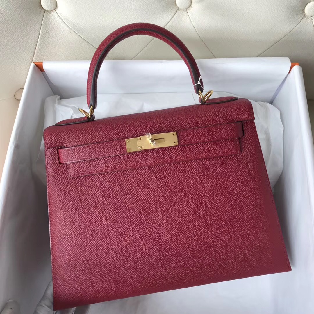 凱莉包臺北官網 Hermes Kelly28cm Epsom K1石榴紅 Rouge grenat