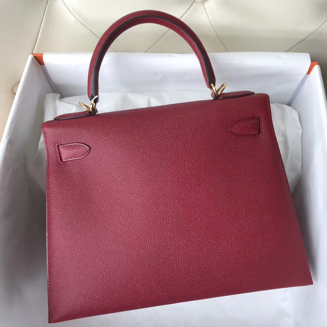 凱莉包臺北官網 Hermes Kelly28cm Epsom K1石榴紅 Rouge grenat