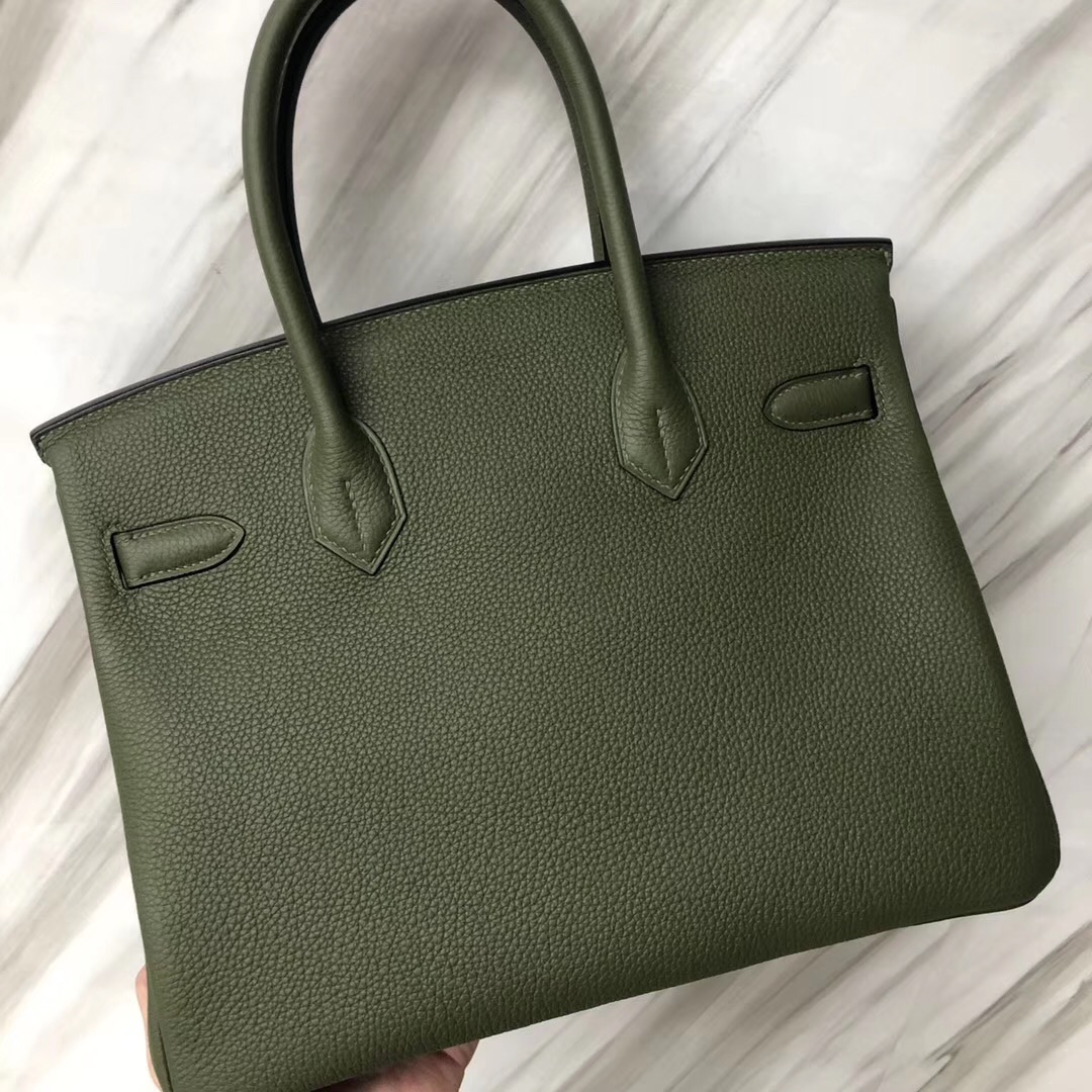 愛馬仕鉑金包 Hermes Birkin 30cm Bag V6 Canopee 叢林綠 Togo皮