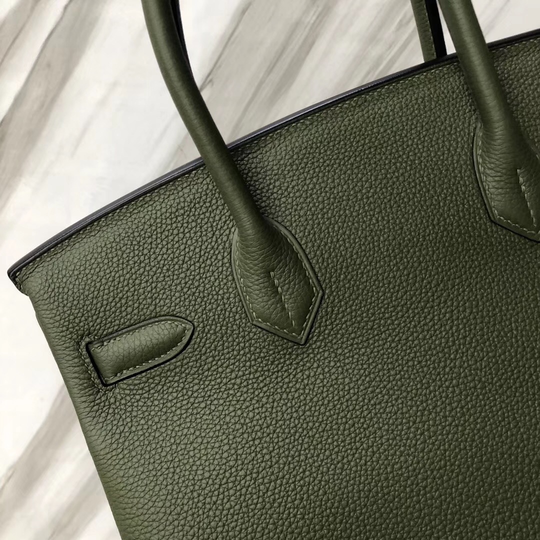 愛馬仕鉑金包 Hermes Birkin 30cm Bag V6 Canopee 叢林綠 Togo皮