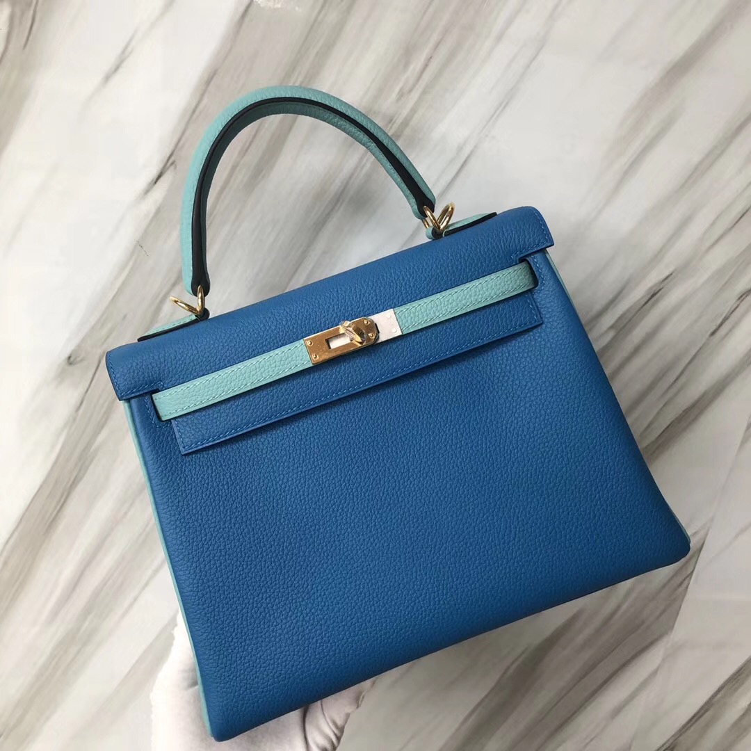 Hermès HSS Kelly 25cm Epsom B3 Blue Zanzibar /3P Blue Atoll