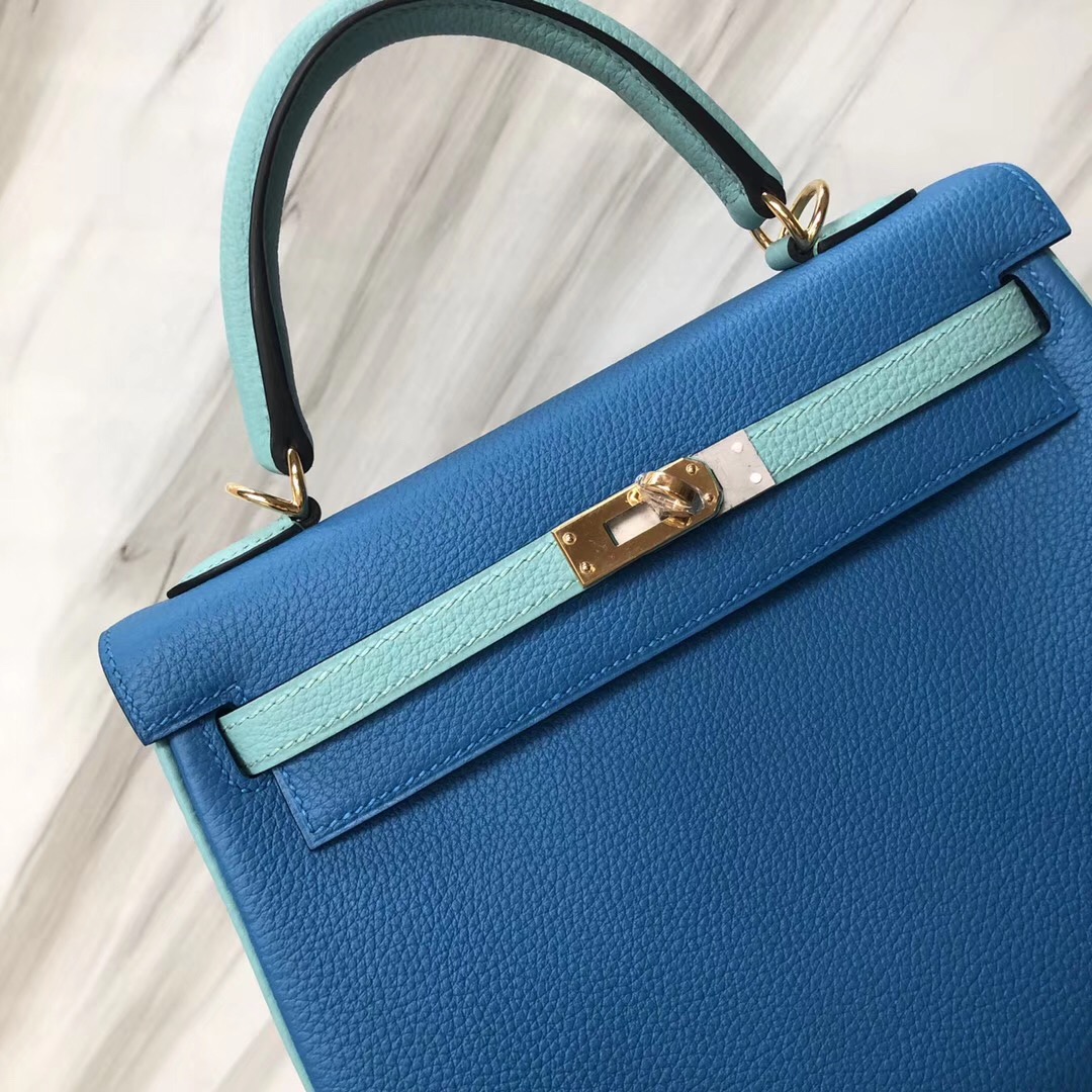 Hermès HSS Kelly 25cm Epsom B3 Blue Zanzibar /3P Blue Atoll