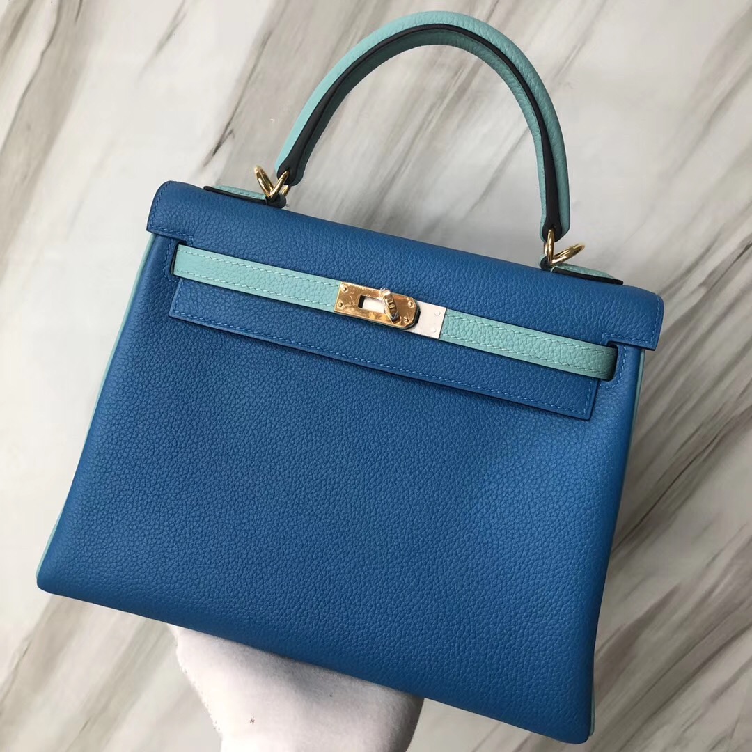 Hermès HSS Kelly 25cm Epsom B3 Blue Zanzibar /3P Blue Atoll