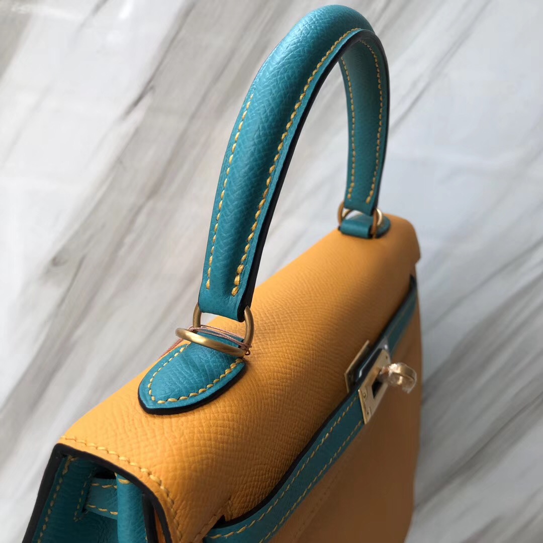 Hermes HSS Kelly 25cm Epsom 9V Jaune Dor 太陽黃 7F Bleu Paon 孔雀藍