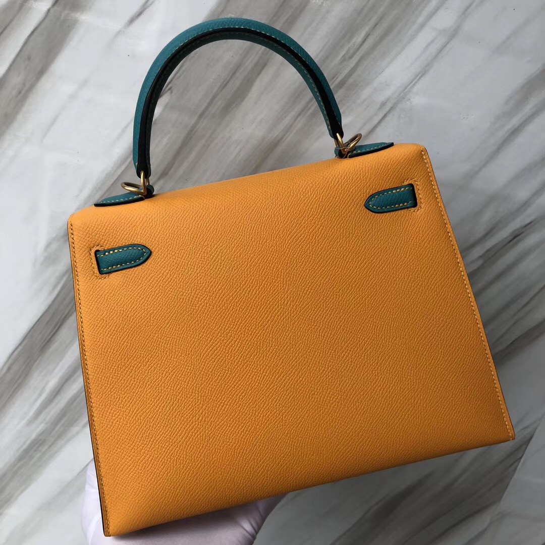 Hermes HSS Kelly 25cm Epsom 9V Jaune Dor 太陽黃 7F Bleu Paon 孔雀藍