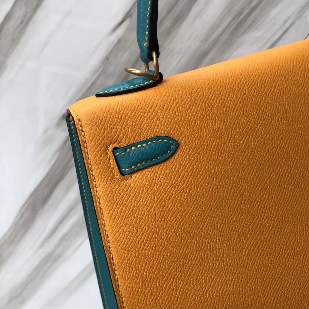 Hermes HSS Kelly 25cm Epsom 9V Jaune Dor 太陽黃 7F Bleu Paon 孔雀藍