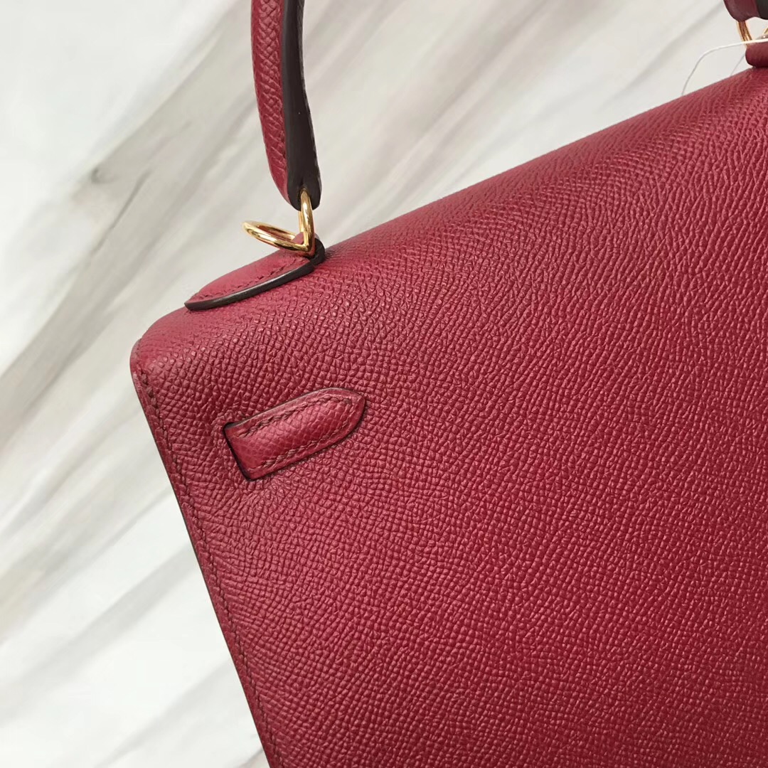 Hermès handbag Kelly 25cm K1石榴紅 Rouge grenat Epsom