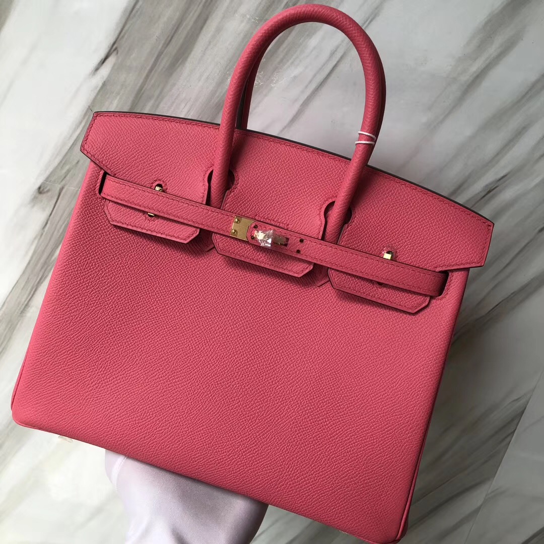 Hermès HSS Birkin 25cm 8W新唇膏粉Rose azalee 4Z海鷗灰Blue Mouette